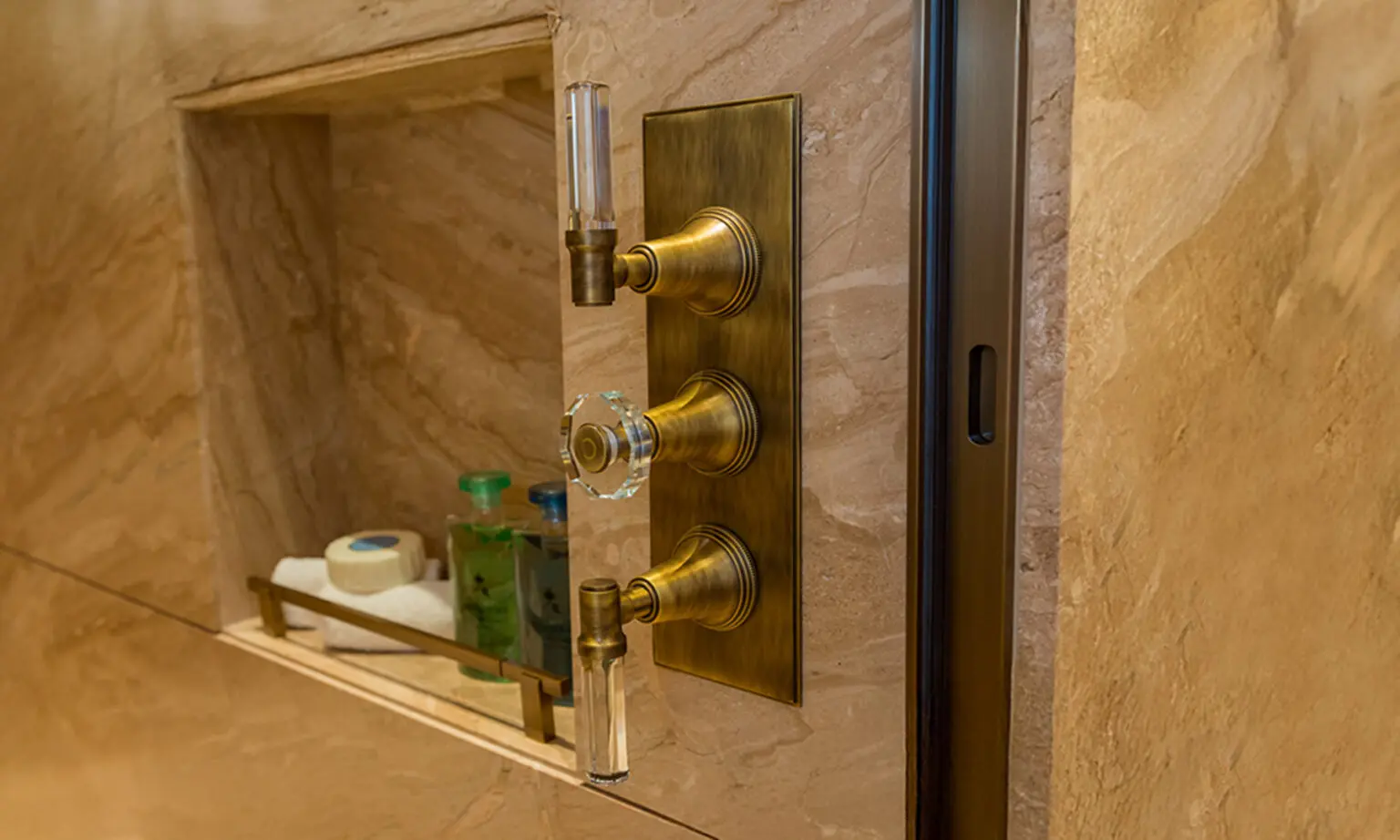 Tiger Bronze concealed shower finish for Winch Design