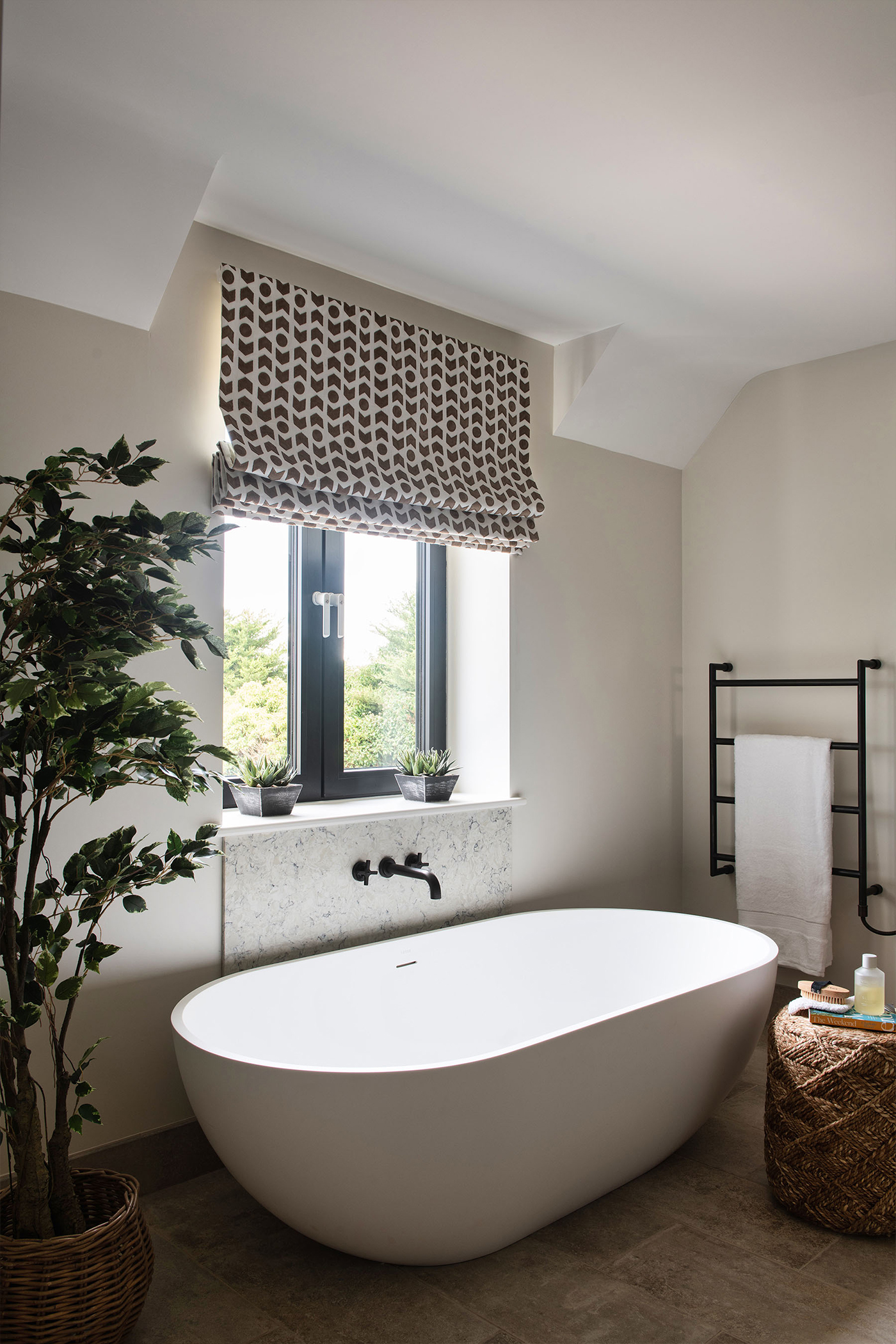 Bayswater Interiors Manor House master bathroom with Samuel Heath Landmark LMK Pure Bath Filler in City Bronze
