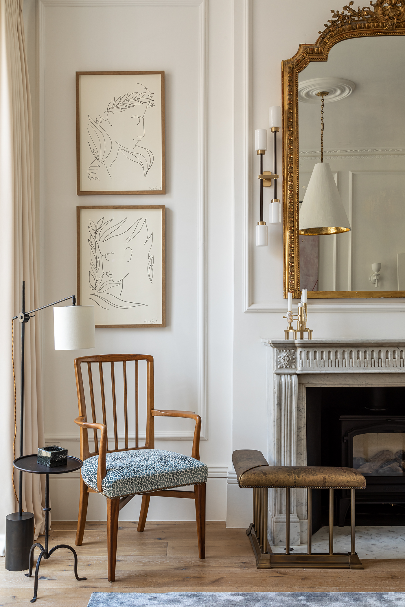 large artworks and elegant furniture
