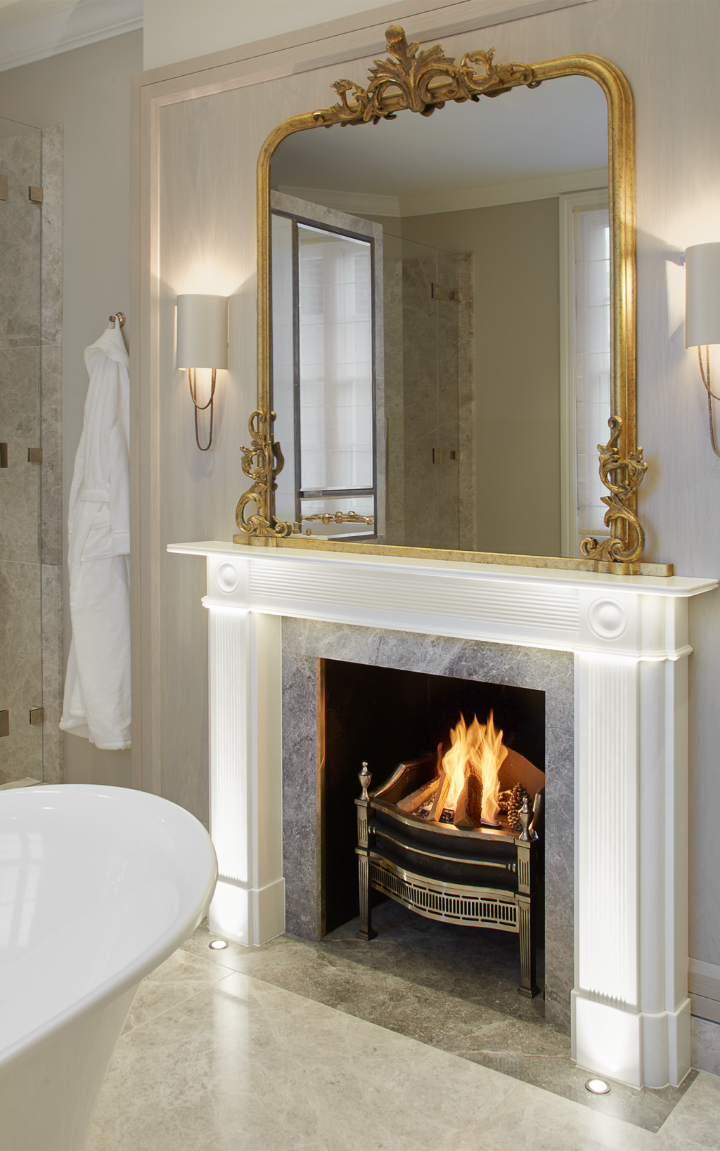 large fireplace